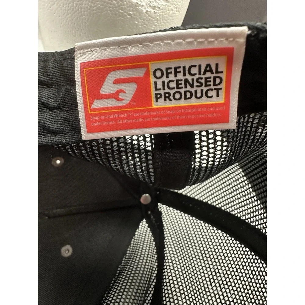 Snap-On Tool Paint Splatter Mesh Snapback Hat Gray Black Patch Logo
